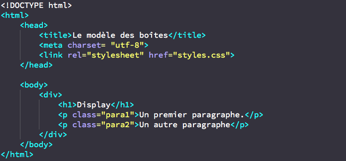 Garder Un Display Block Lorsqu'on Change De Page En Javascript L'affichage avec la propriété CSS display