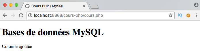 On ajoute une colonne à notre table SQL en PHP PDO