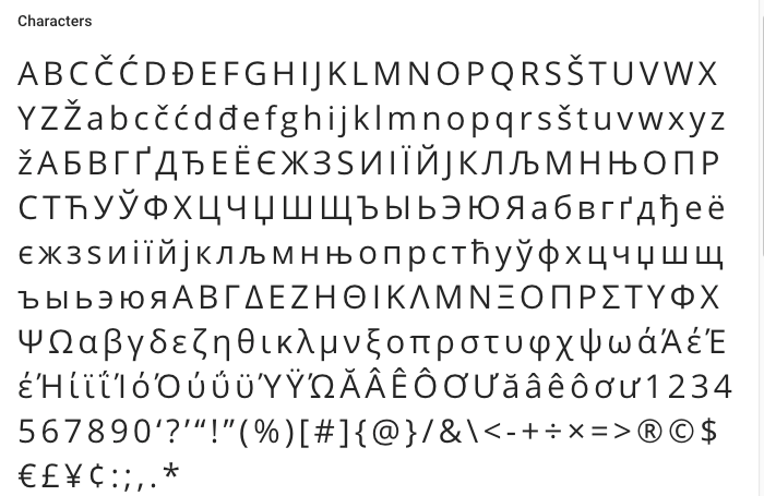 Aperçu police google font