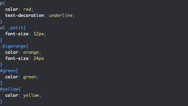Degré de précision et ordre de priorité des sélecteurs CSS