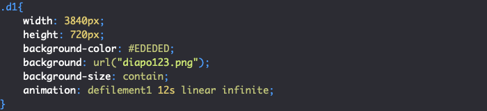 Animation CSS diaporama boucle de défilement infini