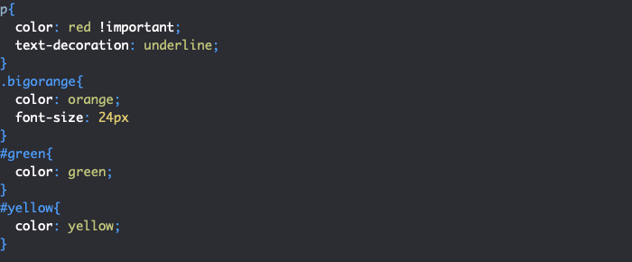 Règle CSS important