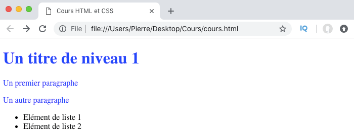 Résultat utilisation sélecteur virgule