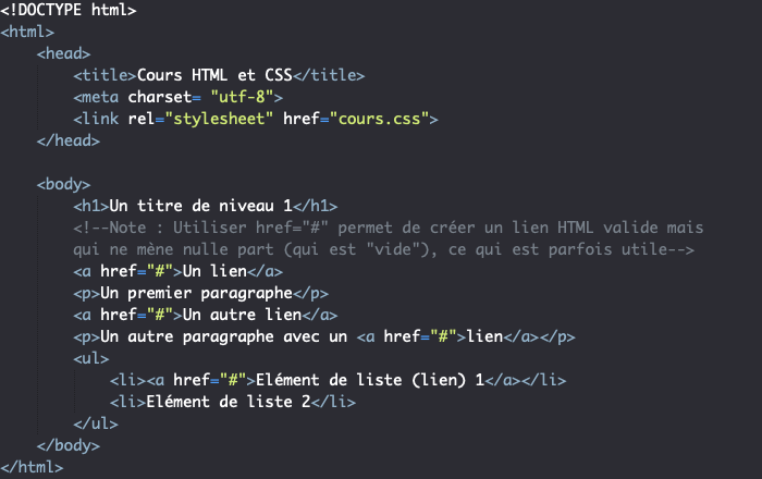 Support HTML exemple sélecteur plus CSS
