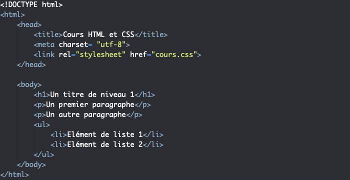 Support HTML exemple sélecteur virgule CSS