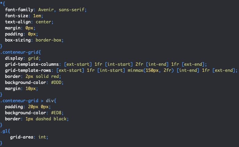 On crée une zone de grille implicite en CSS
