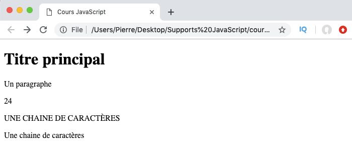 On peut utiliser les propriétés et méthodes du constructeur String avec des valeurs primitives string en JavaScript 
