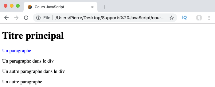 Exemple d'utilisation de la méthode JavaScript getElementById