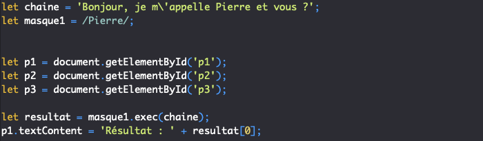 Présentation de la méthode exec de RegExp et utilisation avec les expressions régulières en JavaScript