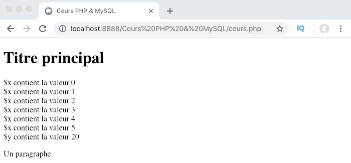 Exemple de création et d'utilisation d'une boucle PHP do while