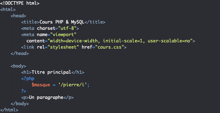 Exemple d'une expression régulière en PHP avec option