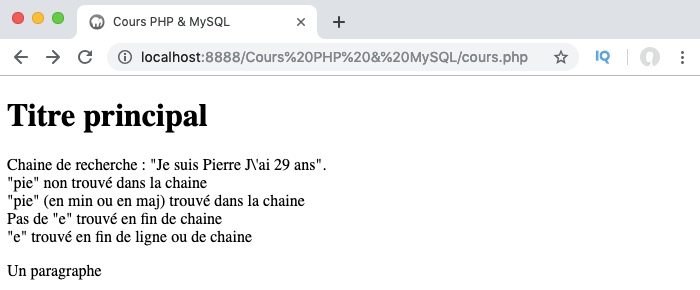 Présentation et exemple d'utilisation des options des expressions régulières PHP