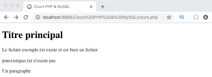 Utiliser la fonction file_exists pour tester l'existence d'un fichier en PHP