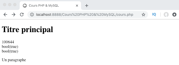 Obtenir les permissions d'un fichier en PHP avec fileperms