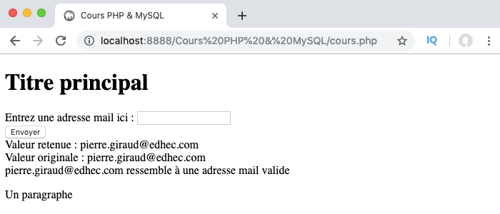Utilisation des filtres PHP pour nettoyer et valider une adresse mail