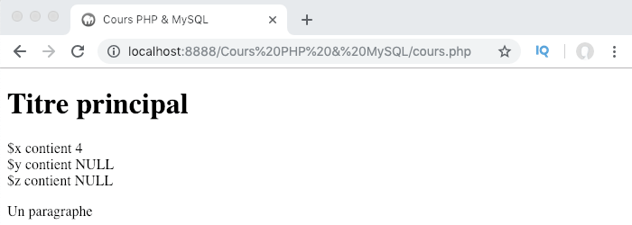 Exemple d'utilisation de l'opérateur fusion null en PHP