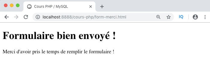 Formulaire HTML et redirection des utilisateurs en PHP