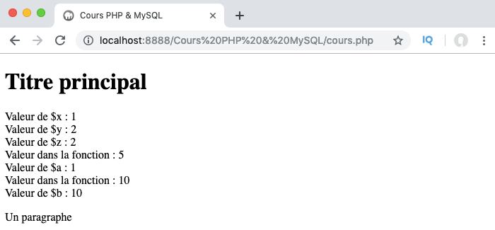 Le passage par valeur des variables en PHP