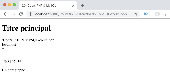 Présentation et exemple d'utilisation de la variable superglobale PHP server