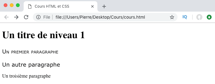 Résultat de l'utilisation de notations short hand et long hand en CSS