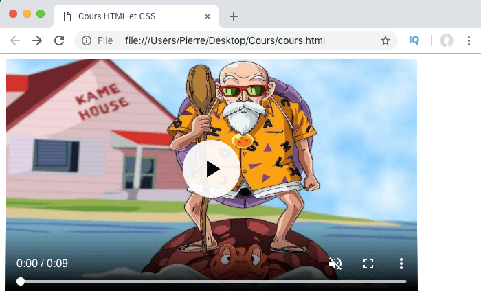 L'attribut poster de l'élément HTML video permet de définir une image de couverture