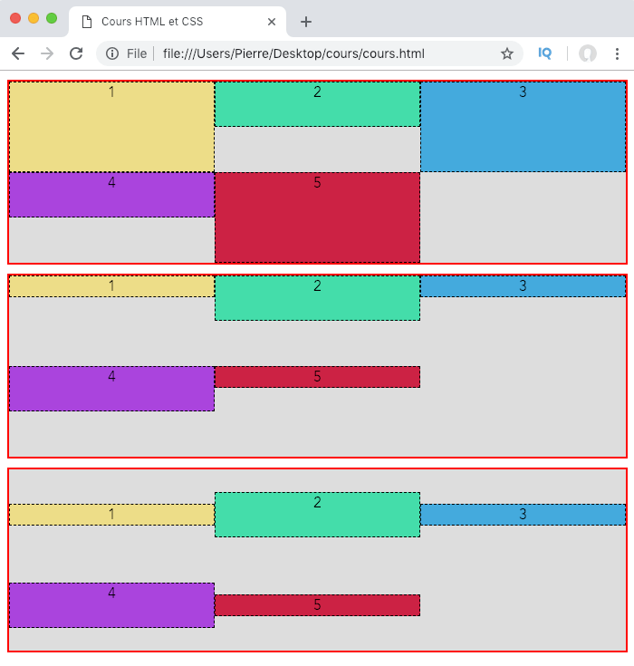 On aligner les éléments ou les pistes d’une grille par rapport à l’axe de bloc avec la propriété align-items