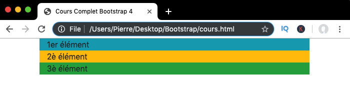 Affichage d'une grille Bootstrap avec colonnes responsive sur petits écrans