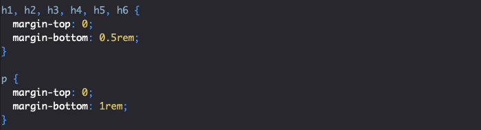 Styles reboot Bootstrap des titres et paragraphes