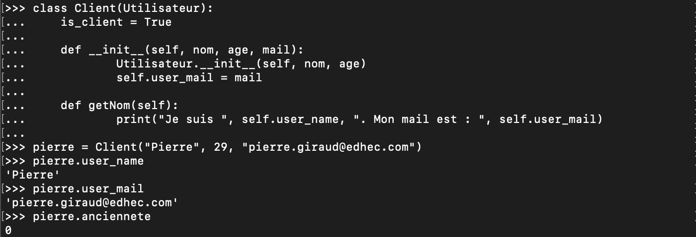 Etendre une méthode classe avec l'héritage Python