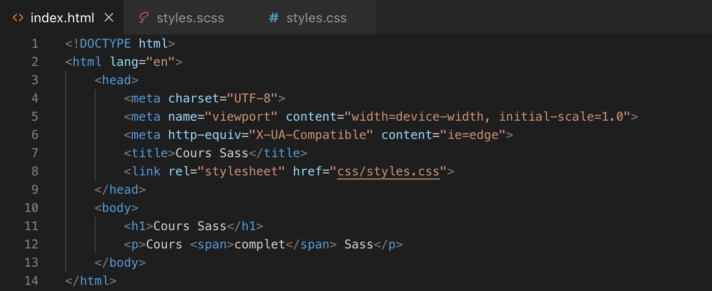 Présentation des conditions if else Sass - html
