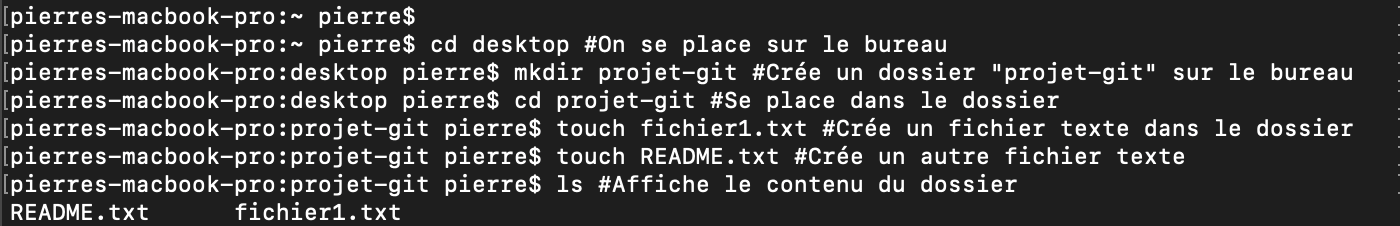 Commandes cd mkdir unix